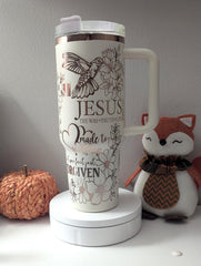 God Is Good Tumbler With Handle 30oz