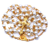 White Pearl Beads Catholic Blessing Rosary
