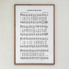 O Beautiful For Spacious Skies Hymn | Framed Wooden Art