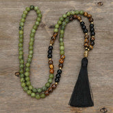 Faith Nova Tibetan Green Jasper Protection Mala Bracelet