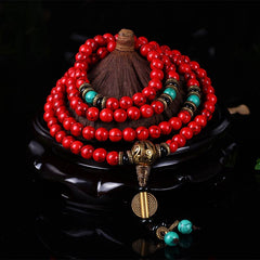 Faith Nova Tibetan Mala Red Turquoise Lucky Necklace Bracelet
