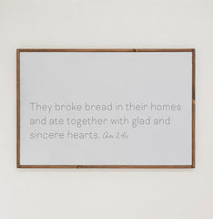 They Broke Bread | Framed Wooden Art - Horizontal