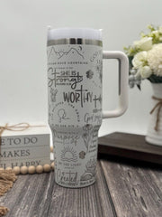 Rooted In Christ Tumbler With Handle 30oz