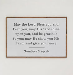 May The Lord Bless You and Keep You | Framed Wooden Art - Horizontal
