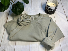 Cross Embroidered Long Sleeve Shirt