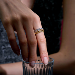 Eternal Unity Cross Two tones Stackable Ring Set