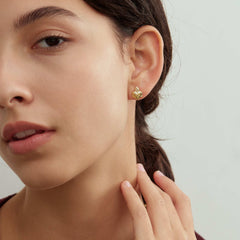 Sacred Heart Flame Stud Earrings