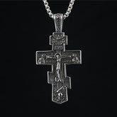 Titanium Orthodox Jesus Crucifix Necklace Protection Jewelry