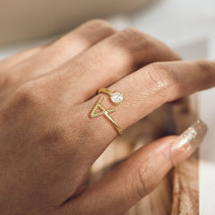 Letter Strand Knot Ring