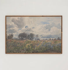 Watercolor Field | Framed Wooden Art - Horizontal