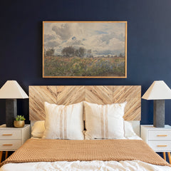 Watercolor Field | Framed Wooden Art - Horizontal