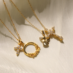 Olive Branch Blossom Letter O Pendant Necklace