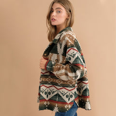 2026 NEW Women’s Southwestern Aztec Shacket – Boho Western Fall Jacket
