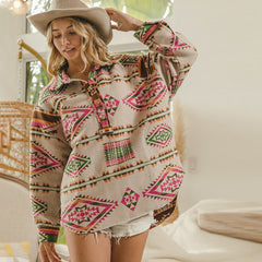 2026 NEW Women's Southwestern Aztec Pattern Jakcket