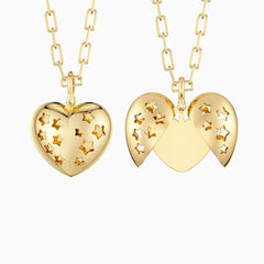 Personalized Stellar Love Heart Pendant Necklace