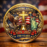 Eagle & Liberty & Cross United States 250th Anniversary Commemorative Badge Set