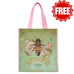 Faith Bee Green Non-Woven Coated Tote Bag - Romans 5:1