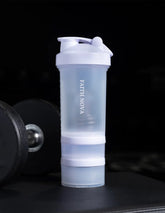 ARCTIC WHITE SHAKER BOTTLE WITH STORAGE COMPARTMENTS