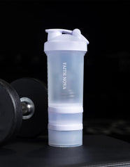 ARCTIC WHITE SHAKER BOTTLE WITH STORAGE COMPARTMENTS
