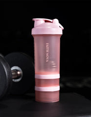 PINK SHAKER BOTTLE WITH STORAGE COMPARTMENTS