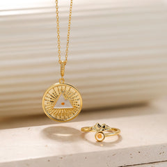 Radiant Mustard Seed Mountain Medallion Necklace