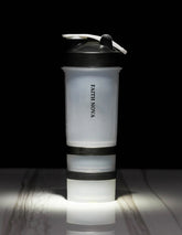 SHAKER BOTTLE WITH STORAGE COMPARTMENTS