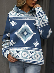 Graphic Print Kangaroo Pocket Hoodie, Casual Long Sleeve Hoodies Sweatshirt, Women's Clothing