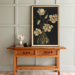 Vintage Floral In Vase Print | Framed Wooden Art