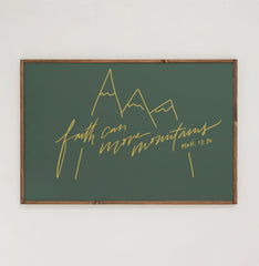 Faith Can Move Mountains | Framed Wooden Art - Horizontal