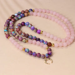 Faith Nova 108 Beads Miano Real Pink Crystal Mala Healing Bracelet