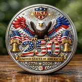 USA 250th Anniversary Patriotic Eagle Badge Set