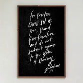 For Freedom Galatians 5:1 Hand Lettered | Framed Wooden Art