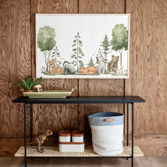 Woodland Animals | Framed Wooden Art - Horizontal