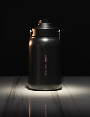 64OZ FLASK BLACK PINK LETTERS