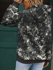 Women's Bull Skull & Letter Print Lounge Hoodie with Kangaroo Pocket, Long Sleeve Pullover for Fall & Winter