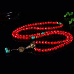Faith Nova Tibetan Mala Red Turquoise Lucky Necklace Bracelet
