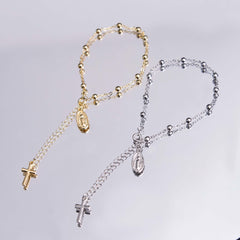 Virgin Mary Medal & Cross Adjustable Simple Casual Bracelet
