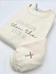 Embroidered Stronger Than The Storm Sweatshirt Hoodie