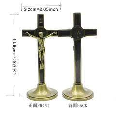 Metal Cross Stand Ornament, Desktop Decor for Office and Home