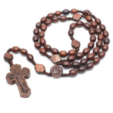 Handcrafted Rosewood Rosary Necklace – Premium Wooden Beads with Cross