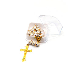 Rosary Bracelet & Car Charm – Cross Beaded Baptism Rosary