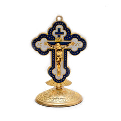 Enamel Alloy Crucifix Ornament Stand for Home, Office & Religious Decor