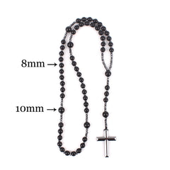Agate/Tiger's Eye Stone Cross Catholic Rosary