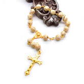 Rosary Bracelet & Car Charm – Cross Beaded Baptism Rosary