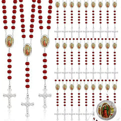 Our Lady of Guadalupe Rosary Necklace – Tricolor Rose Scented Wooden Beads