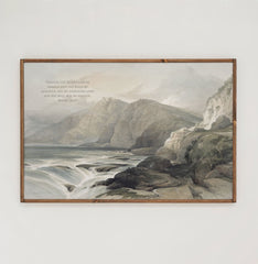 Though The Mountains Be Shaken | Framed Wooden Art - Horizontal