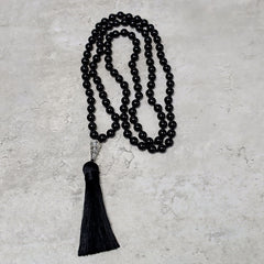 Faith Nova 108 Mala Black Onyx Beads Yoga Meditation Prayer Beads Necklace