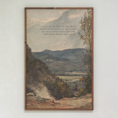 I Lift Up My Eyes To The Hills | Framed Wooden Art