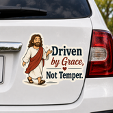 Driven By Grace, Not Temper, Adhesive-Free Magnetic Design, Suitable for Car Doors & Trunks
