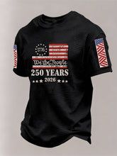 Men’s America 250th Anniversary Graphic Waffle Knit Short Sleeve Crewneck T-Shirt